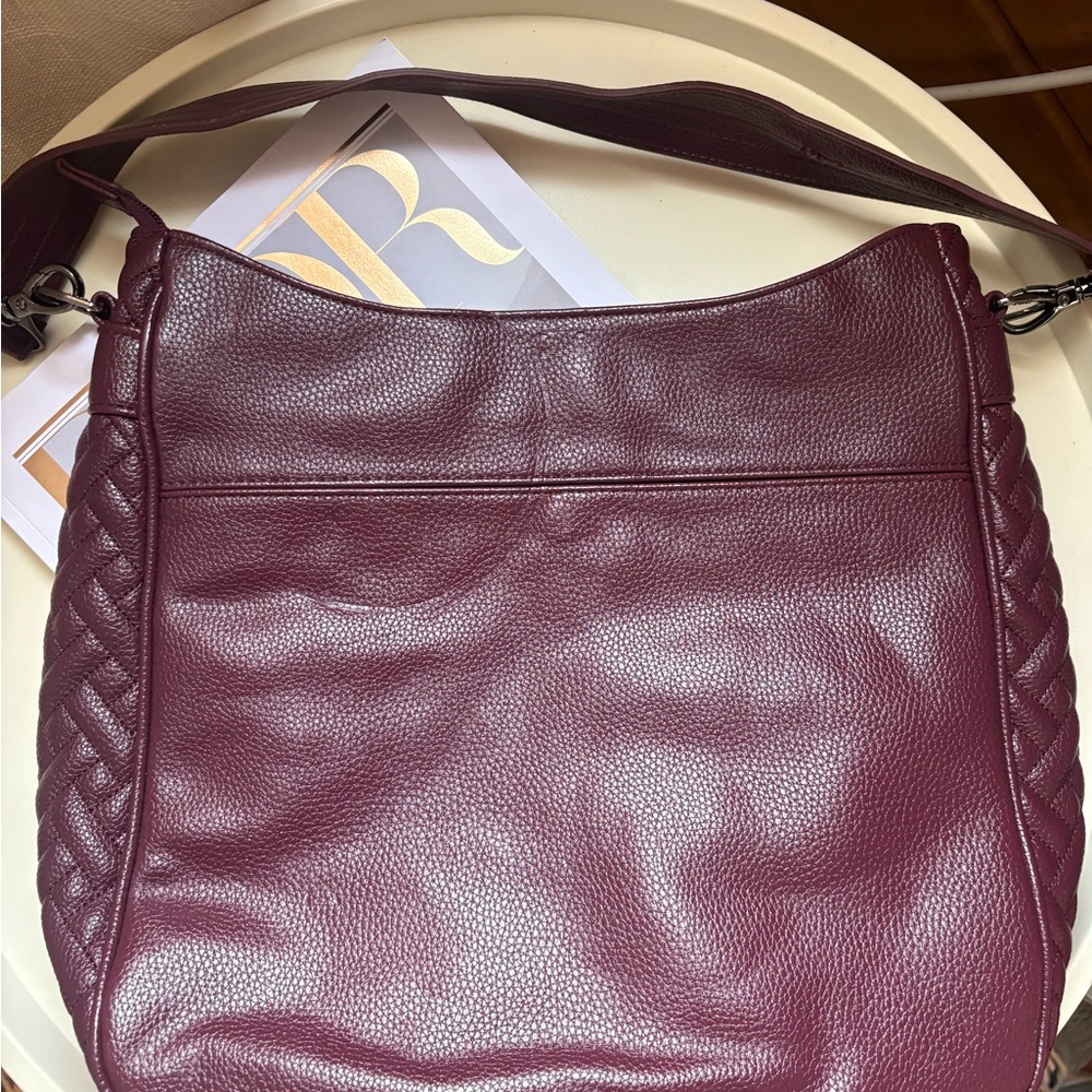 Lug Purple Shoulder Bag with Zipper & Braided Accents Matte Finish Women's Large - Picture 2 of 16